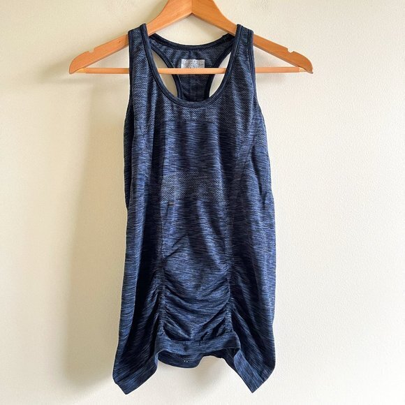 Athleta Fastest Track Racerback Tank Top Size M Blue Space Dye 489382 - Picture 1 of 3